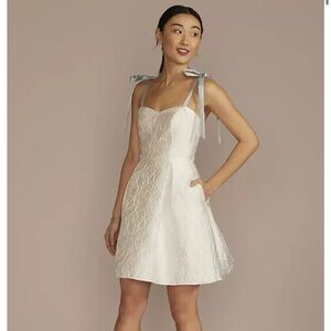 DB Studio Short jacquard a-line dress with removable straps